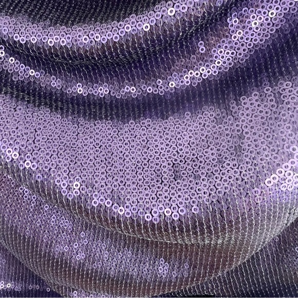 NWT!! Tadashi Shoji Ash Purple Sequin Sleeveless Elegant Shirt Top Peplum Back - Picture 5 of 11